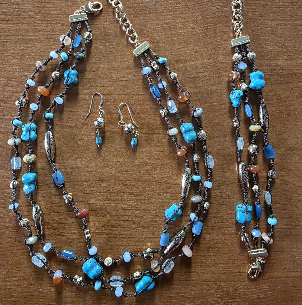 Brighton "Nile Sunset" Beaded Necklace, Bracelet and Earring Set